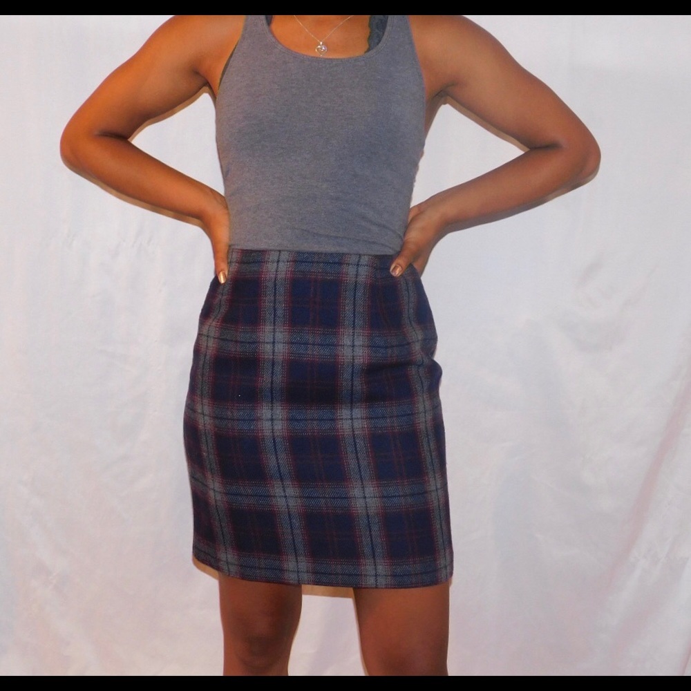 Plaid Navy Skirt